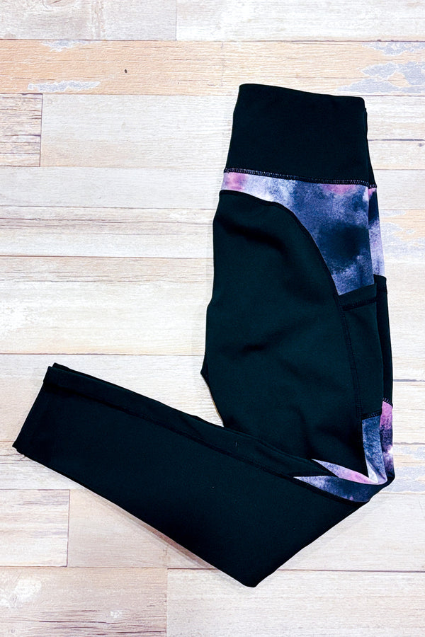 Legging noir et mauve avec poches seconde main - Ardene- La Penderie du Paradis