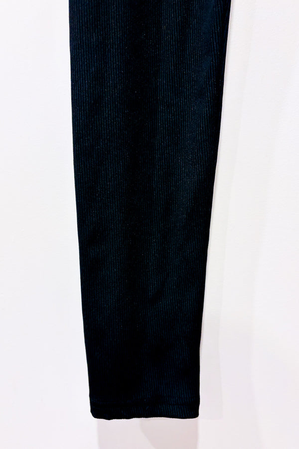 Legging noir côtelé à taille haute seconde main - SHEIN- La Penderie du Paradis