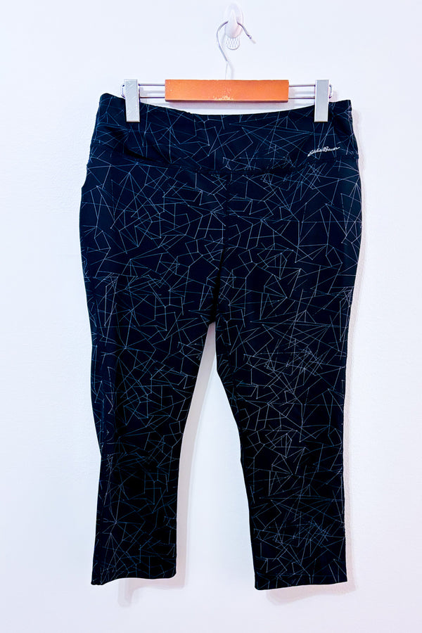 Legging sport 3/4 noir à motifs géométriques* seconde main - Eddie Bauer- La Penderie du Paradis