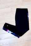 Legging noir fleuri seconde main - Reitmans- La Penderie du Paradis