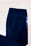 Legging noir fleuri seconde main - Reitmans- La Penderie du Paradis