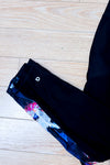 Legging noir fleuri seconde main - Reitmans- La Penderie du Paradis
