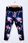 Legging noir fleuri seconde main - Reitmans- La Penderie du Paradis