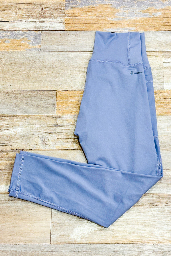 Legging mauve taille haute avec poche (s) seconde main Adidas