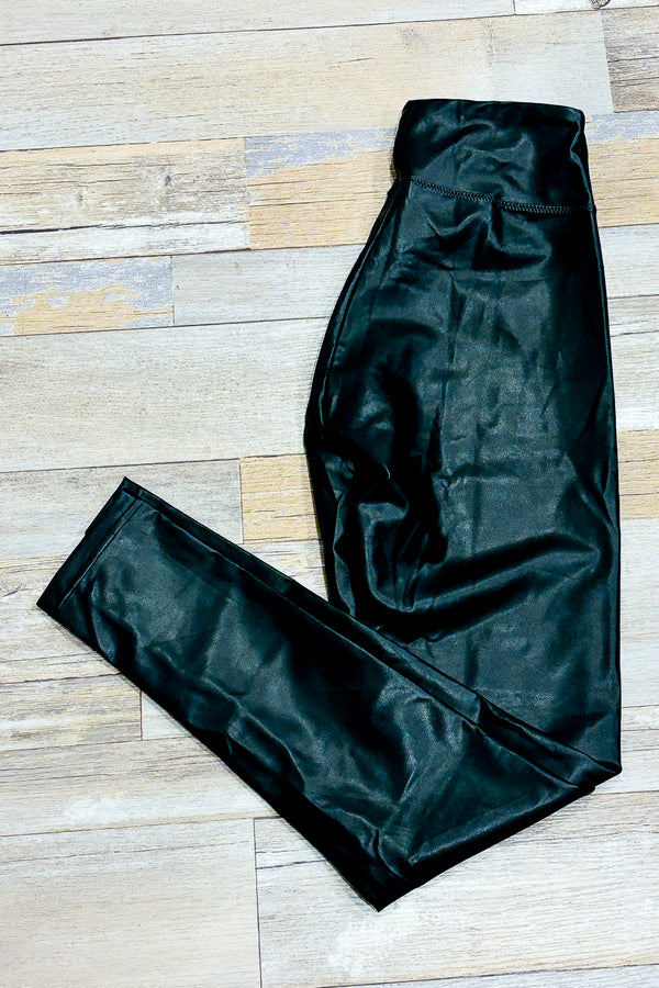 Legging noir faux cuir (s) seconde main Autres