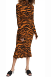 Robe ajustée à col roulé et motif tigré* seconde main - Norma Kamali- La Penderie du Paradis