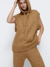 Débardeur ample en tricot beige à capuchon * seconde main - Zara- La Penderie du Paradis