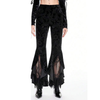 Pantalon en velours noir fleuri avec dentelle seconde main - SHEIN- La Penderie du Paradis