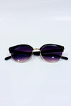 Lunettes de soleil rondes noires style rétro verres teintés violet seconde main - kstudio- La Penderie du Paradis