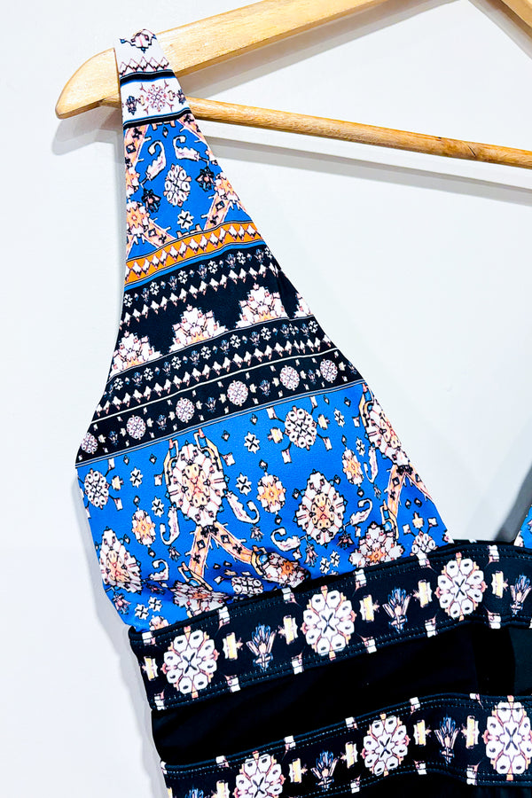 Maillot de bain noir et bleu (l) seconde main Autres