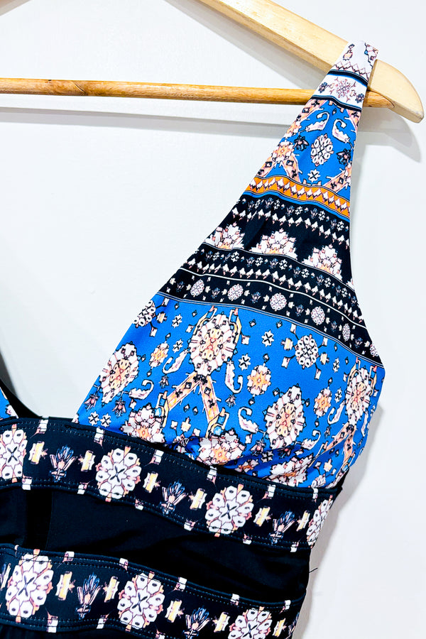 Maillot de bain noir et bleu (l) seconde main Autres