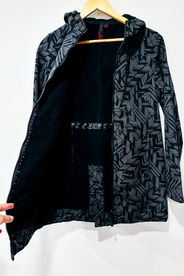 Manteau avec motifs gris et noirs intérieur en polar (m) seconde main Sirio
