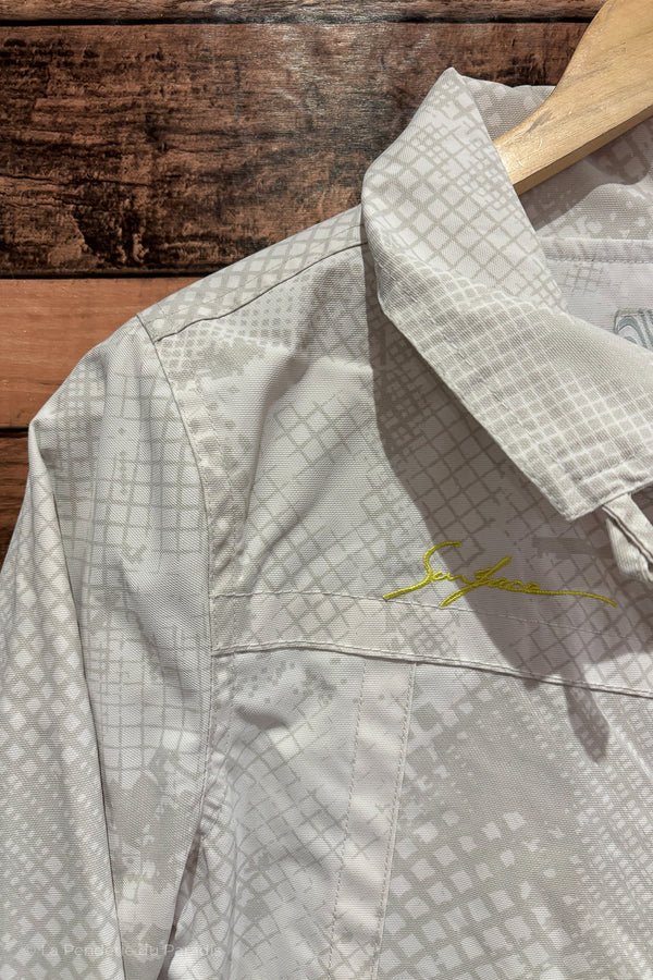 Manteau de printemps imperméable blanc et gris (xs/s) seconde main Surface