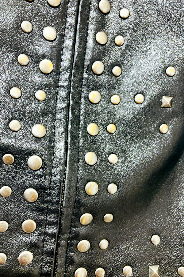 Manteau en cuir noir avec studs (m) -- La Penderie du Paradis ?