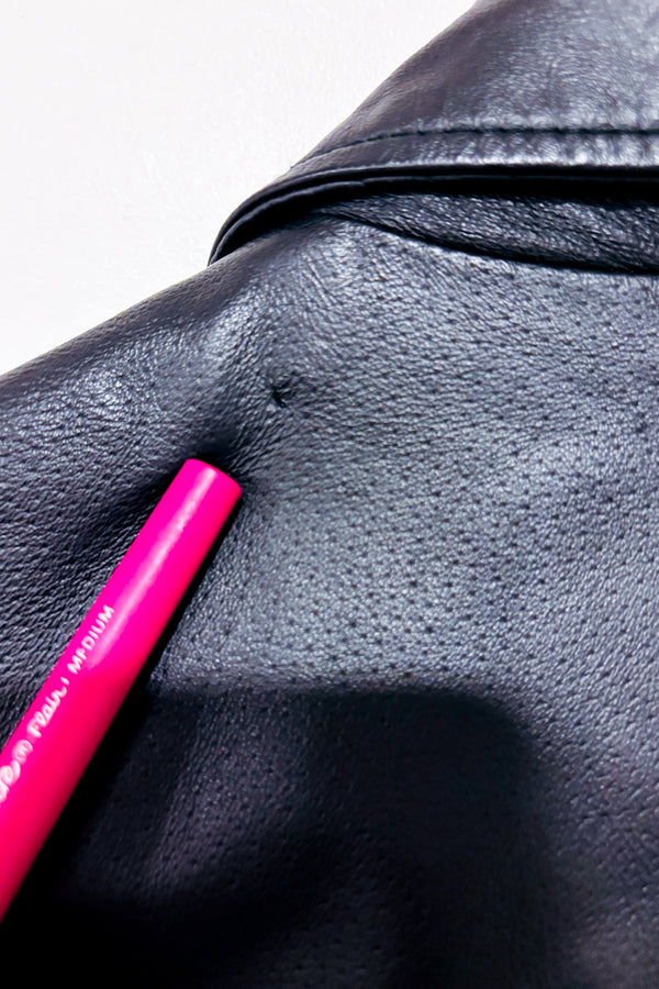 Manteau noir en cuir véritable (m)-Atmosphère-La Penderie du Paradis 🕊