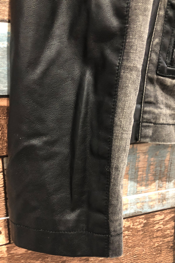 Manteau noir en jeans et faux cuir (l) seconde main San Francisco