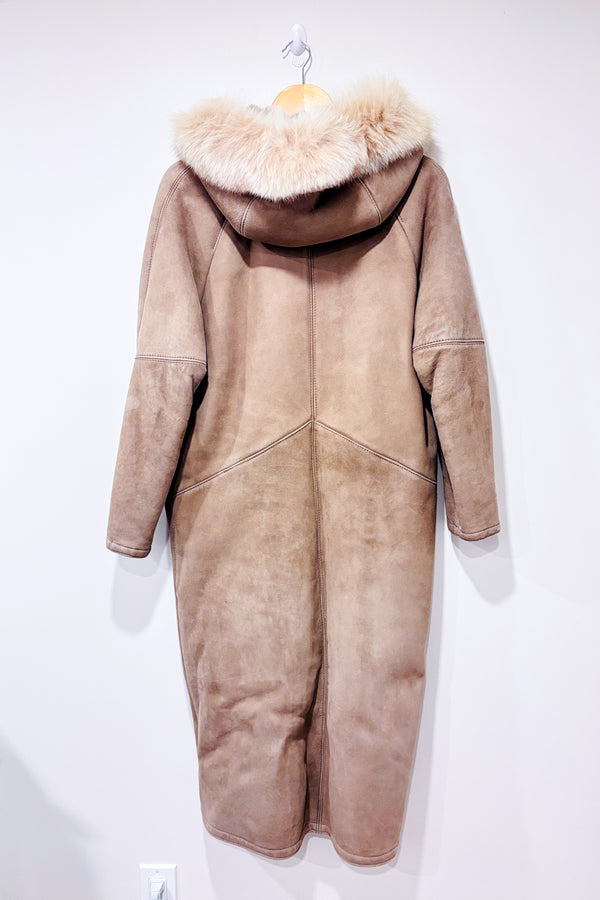 Manteau taupe avec fourrure (l)-La Tannière-La Penderie du Paradis 🕊