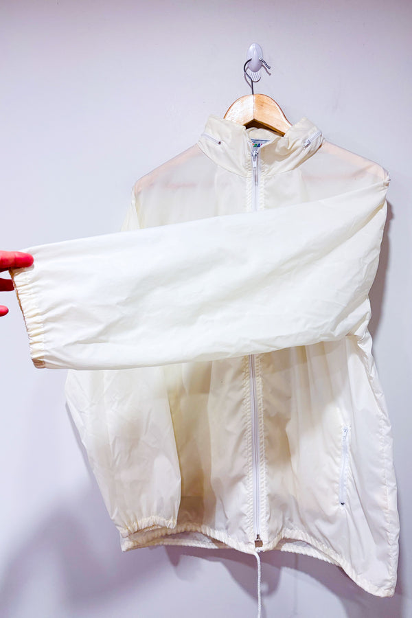 Manteau imperméable vintage beige avec pochette pour capuchon au collet (l)-Strands-La Penderie du Paradis 🕊