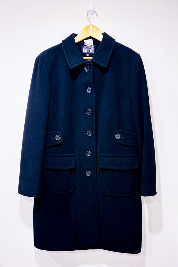 Manteau noir en laine* seconde main - Manteau Manteau- La Penderie du Paradis