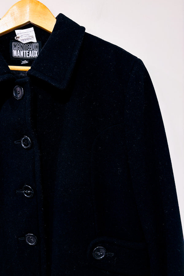 Manteau noir en laine* seconde main - Manteau Manteau- La Penderie du Paradis