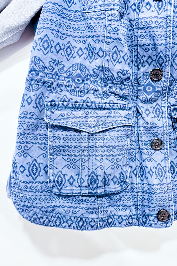 Manteau bleu en jeans et coton ouaté seconde main - Triple Five Soul- La Penderie du Paradis
