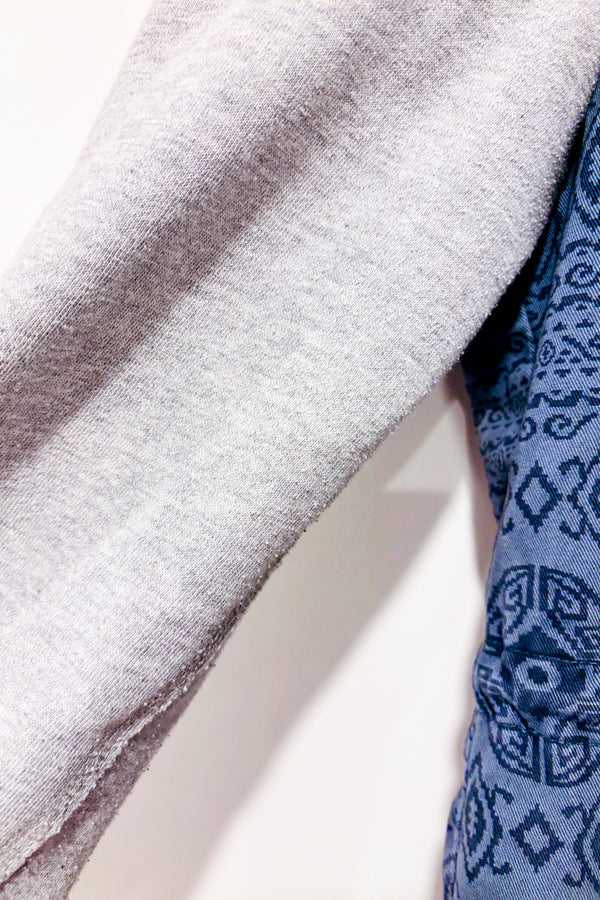 Manteau bleu en jeans et coton ouaté seconde main - Triple Five Soul- La Penderie du Paradis