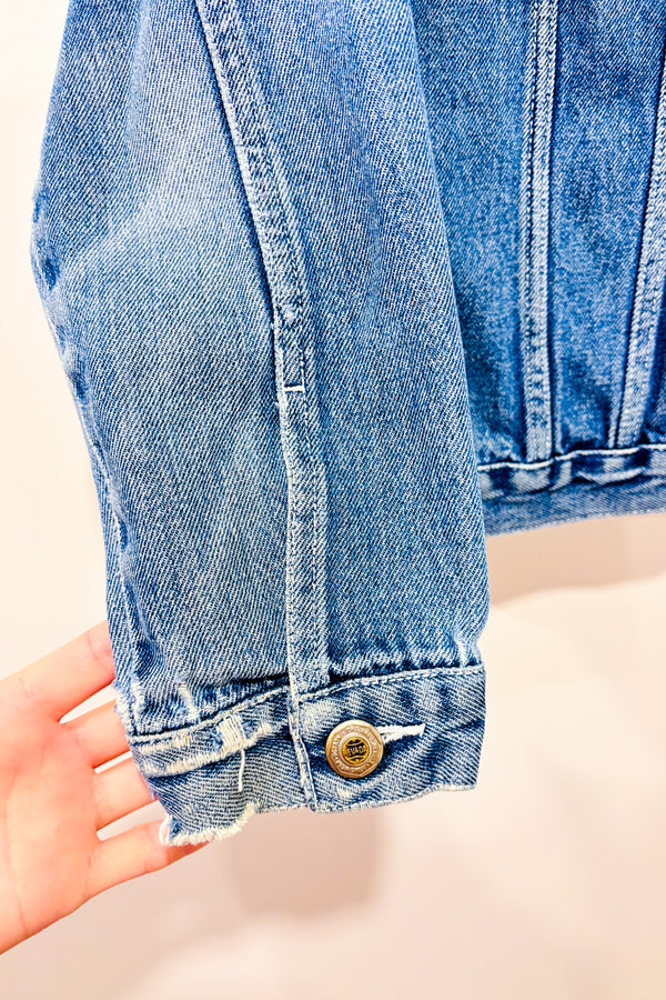 Manteau vintage bleu en jeans seconde main - Nevada- La Penderie du Paradis
