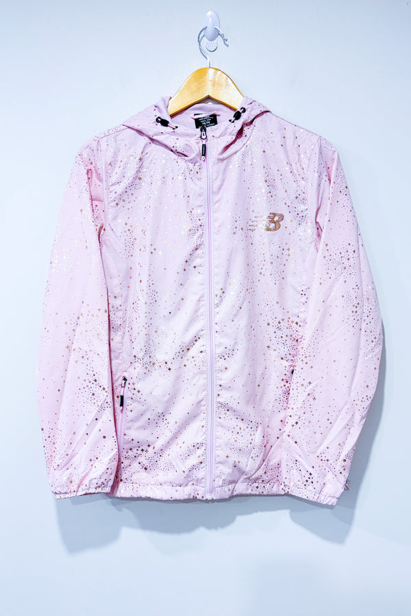 Manteau coupe-vent rose et or scintillant* seconde main - New Balance- La Penderie du Paradis
