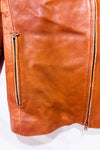 Veste en cuir véritable taupe à zip* seconde main - Vera Pelle- La Penderie du Paradis