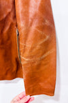 Veste en cuir véritable taupe à zip* seconde main - Vera Pelle- La Penderie du Paradis