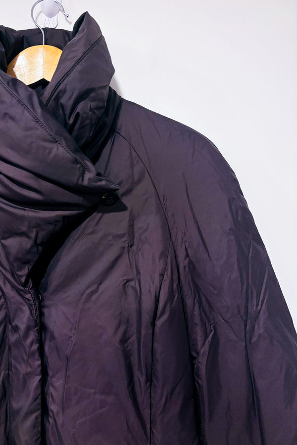 Manteau en duvet brun chocolat col enveloppant* seconde main - Cole Haan- La Penderie du Paradis