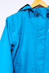 Manteau imperméable turquoise à capuchon seconde main - Outbound- La Penderie du Paradis