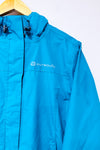 Manteau imperméable turquoise à capuchon seconde main - Outbound- La Penderie du Paradis
