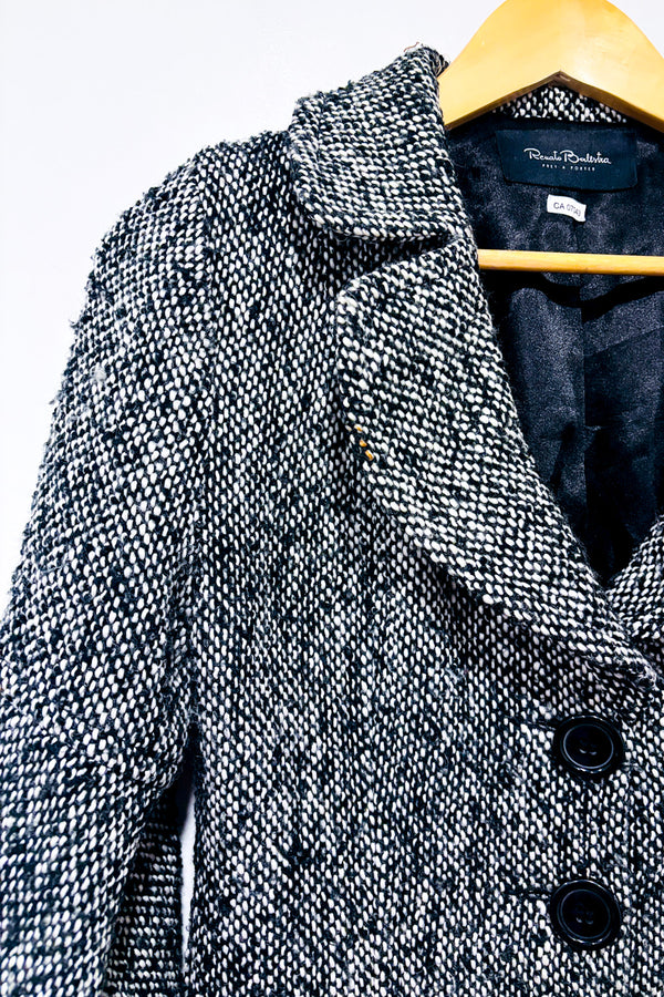 Manteau en laine noir et blanc seconde main - Renato Balestra- La Penderie du Paradis