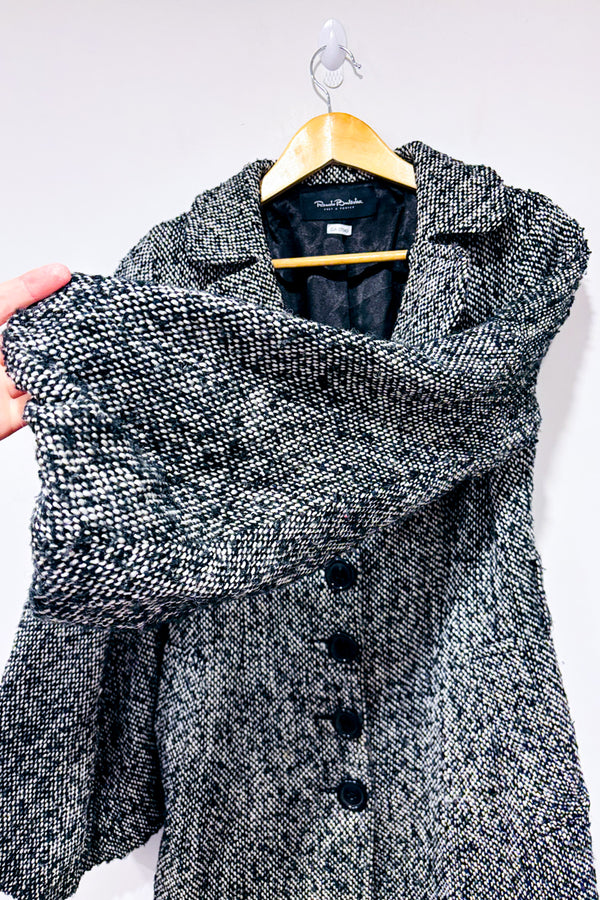 Manteau en laine noir et blanc seconde main - Renato Balestra- La Penderie du Paradis