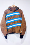 YY_Manteau d'hiver brun et bleu* seconde main - Orage- La Penderie du Paradis