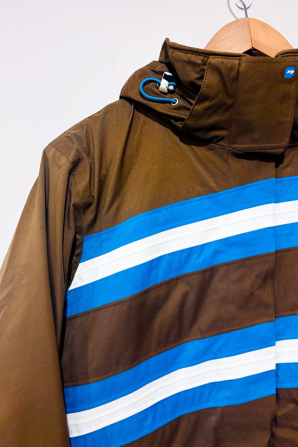 YY_Manteau d'hiver brun et bleu* seconde main - Orage- La Penderie du Paradis