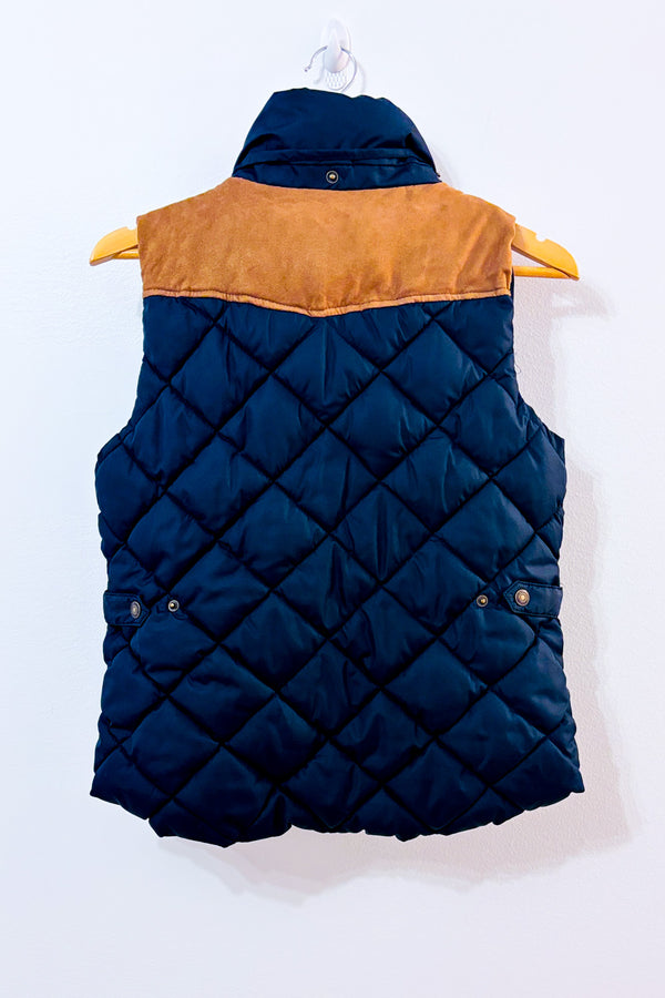 Veste puffer marine sans manches à capuchon seconde main - H&M- La Penderie du Paradis