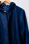 Imperméable réversible marine à pois blancs et capuchon* seconde main - Autres- La Penderie du Paradis