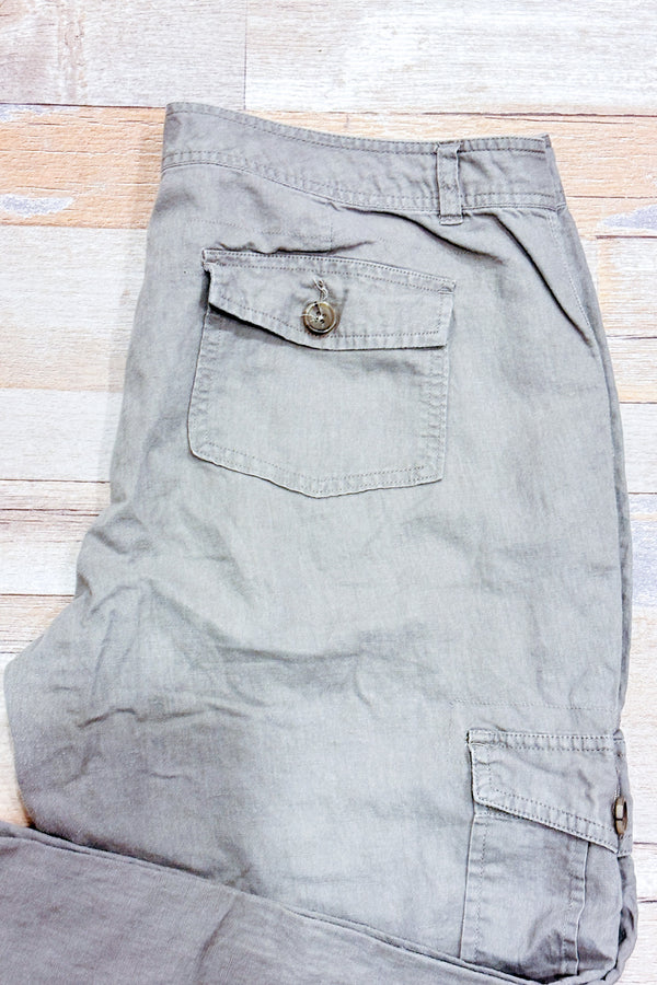 Pantalon cargo léger taupe en lin Martin Fit (m)-Banana Republic-La Penderie du Paradis 🕊