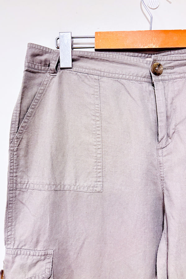 Pantalon cargo léger taupe en lin Martin Fit (m)-Banana Republic-La Penderie du Paradis 🕊