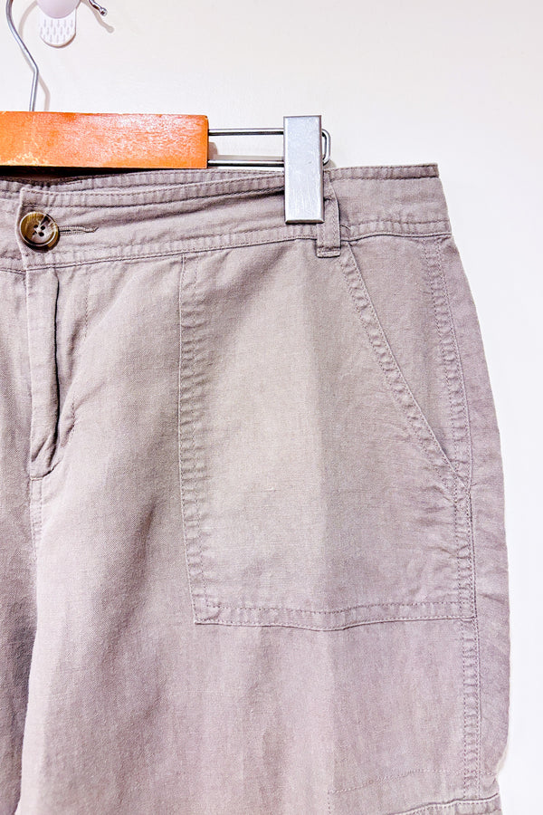 Pantalon cargo léger taupe en lin Martin Fit (m)-Banana Republic-La Penderie du Paradis 🕊