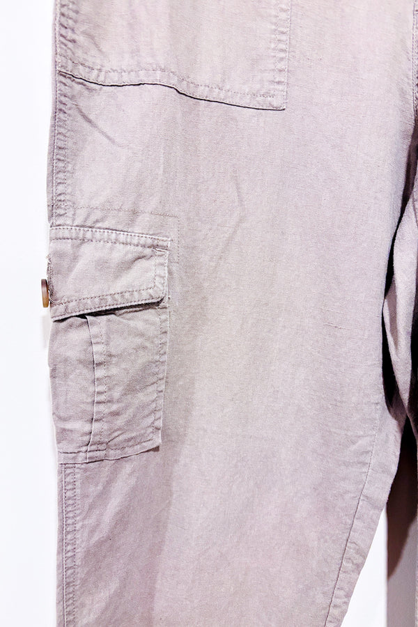 Pantalon cargo léger taupe en lin Martin Fit (m)-Banana Republic-La Penderie du Paradis 🕊