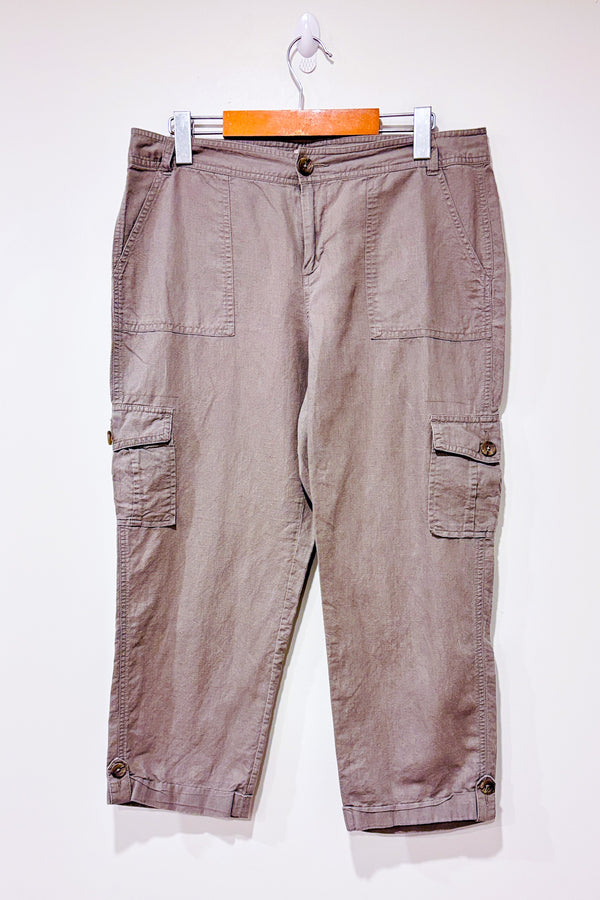 Pantalon cargo léger taupe en lin Martin Fit (m)-Banana Republic-La Penderie du Paradis 🕊