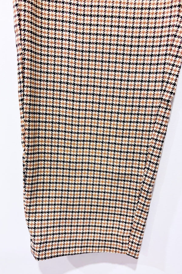 Pantalon coupé jambe étroite beige et noir motif pied de poule (m)-Zara-La Penderie du Paradis 🕊