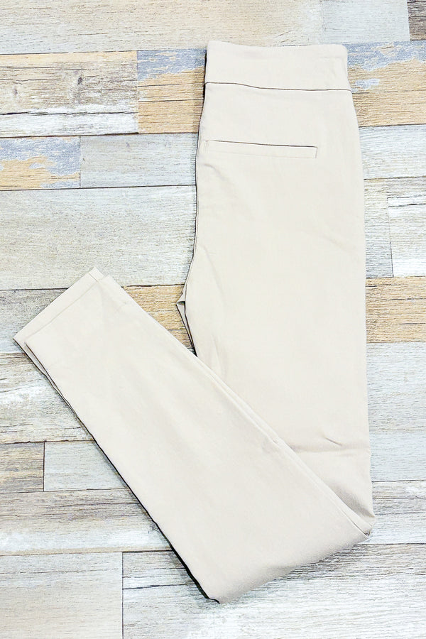 Pantalon extensible beige jambe étroite (xs) - Camber & Grace - La Penderie du Paradis 🕊