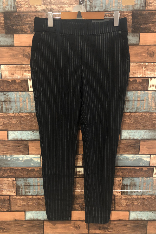 Pantalon extensible rayé noir et blanc (m) seconde main Maurices
