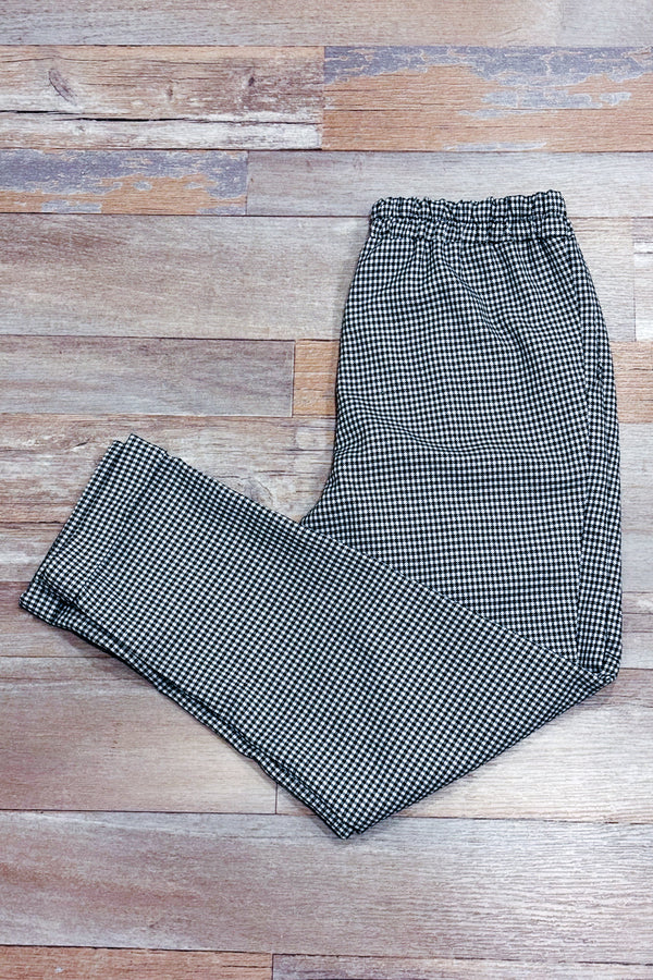 Pantalon noir et blanc motif pied de poule taille élastique (xs)-Simons-La Penderie du Paradis 🕊