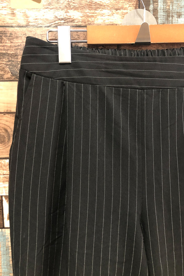 Pantalon noir rayé blanc taille élastique (l) seconde main Luna Moon