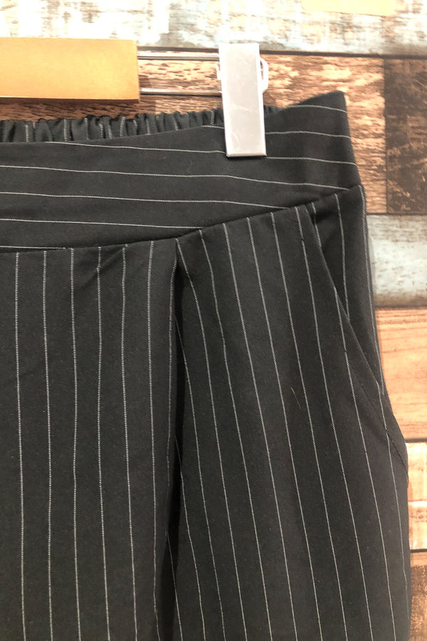 Pantalon noir rayé blanc taille élastique (l) seconde main Luna Moon